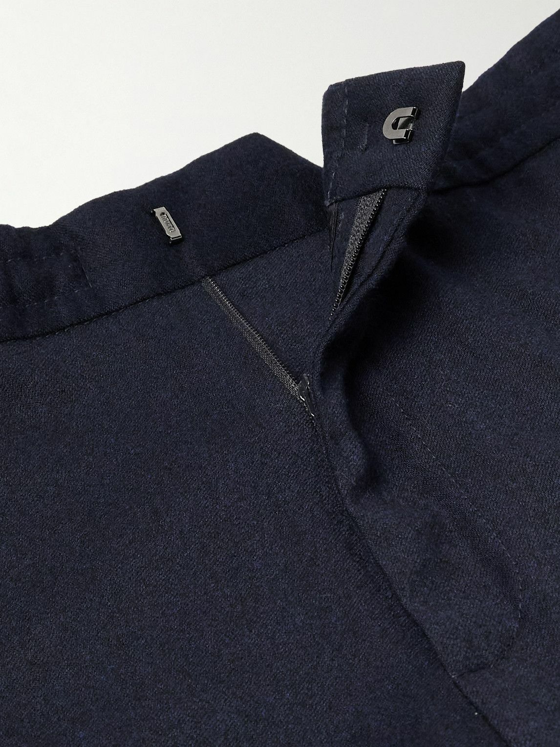 Zegna - Tapered Wool Trousers - Blue