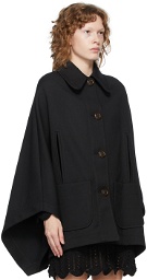 See by Chloé Black City Cape Coat