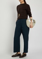 Studio Nicholson Twist Straight-leg Cotton Trousers Dark Purple