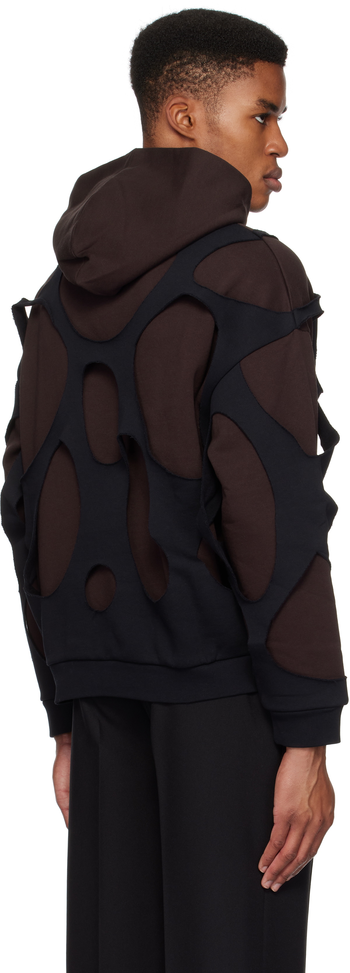 Coperni Black & Brown Laser-Cut Hoodie