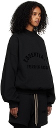 Essentials Black Bonded Sweatshirt