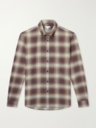 Sunspel - Checked Cotton-Flannel Shirt - Brown