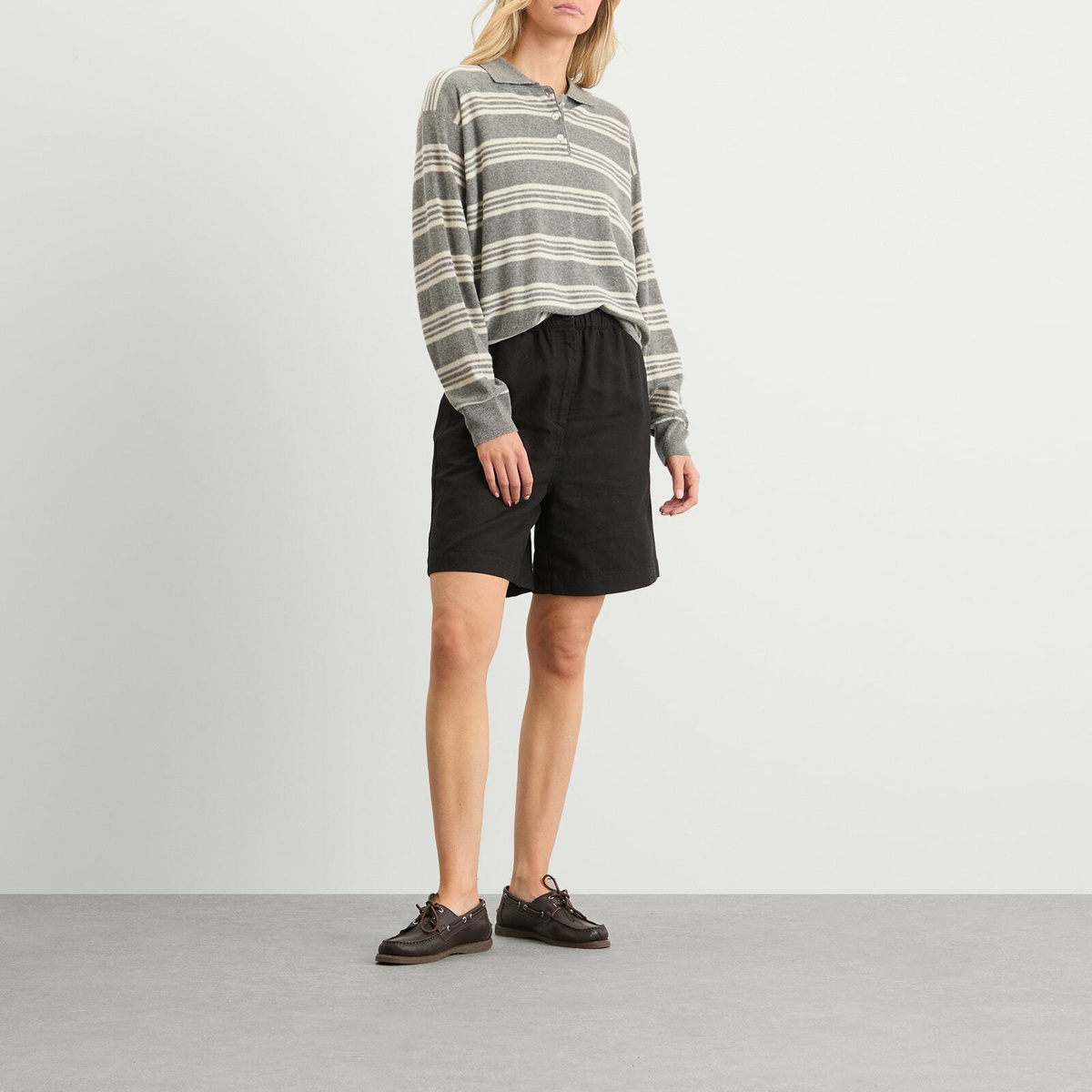 Nothing Written Women's Kevin Stripe Pullover in Gray