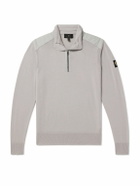 Belstaff - Kilmington Shell-Trimmed Wool Half-Zip Sweater - Gray