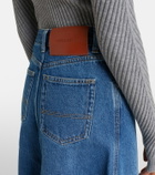 Victoria Beckham Asymmetric denim midi skirt