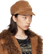 Anna Sui SSENSE Exclusive Brown Corduroy Cap