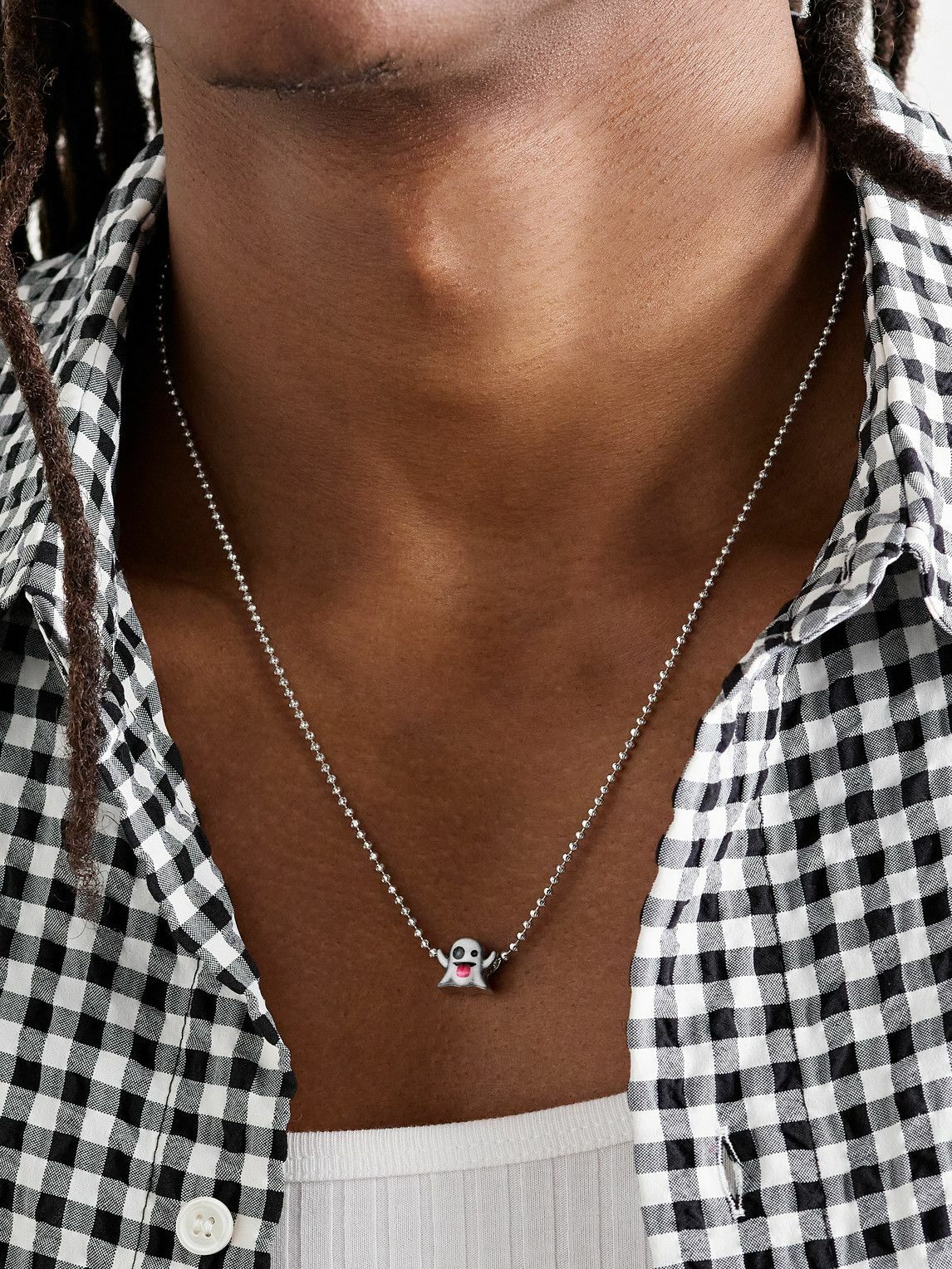 Greg Yuna - Ghost 14-Karat White Gold and Enamel Pendant