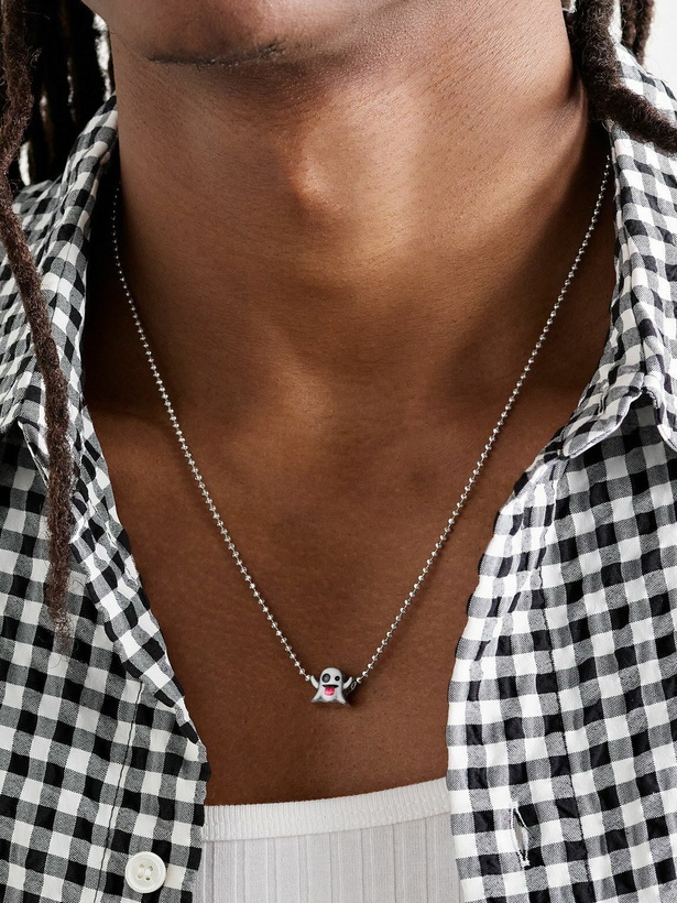Photo: Greg Yuna - Ghost 14-Karat White Gold and Enamel Pendant