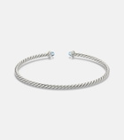 David Yurman Micro Cable Flex® sterling silver and 14kt gold cuff bracelet with topaz