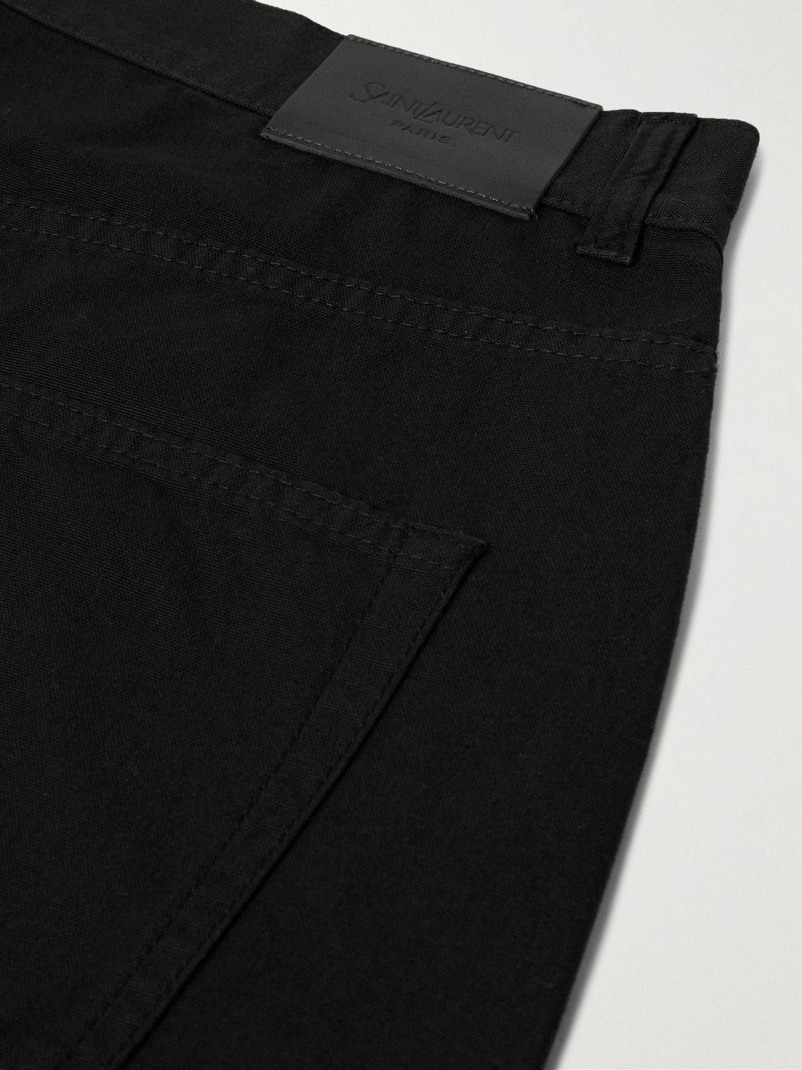SAINT LAURENT - Wide-Leg Cotton-Canvas Shorts - Black