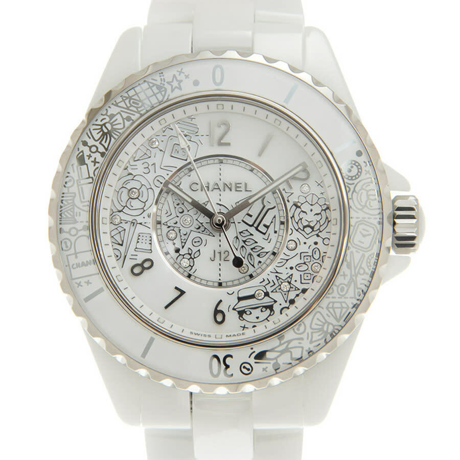 Chanel J12-20 Quartz Diamond White Dial Ladies Watch H6477
