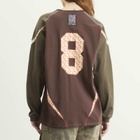 Paolina Russo Women's Sport Jersey Long Sleeve Top in Brown/Flower