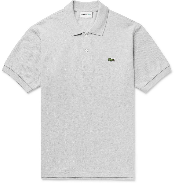 Photo: Lacoste - Logo-Appliquéd Cotton-Piqué Polo Shirt - Gray