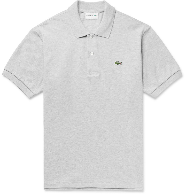 Photo: Lacoste - Logo-Appliquéd Cotton-Piqué Polo Shirt - Gray