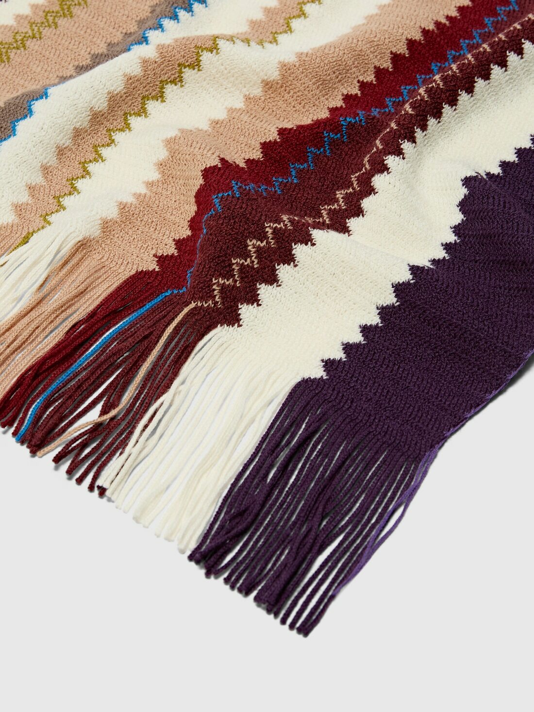 Missoni - Zig zag wool-blend scarf with fringes, Men, Multicoloured