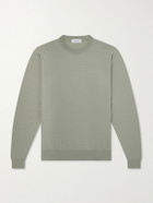 John Smedley - Honeycomb-Knit Merino Wool Sweater - Green