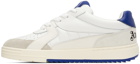 Palm Angels White & Blue University Sneakers