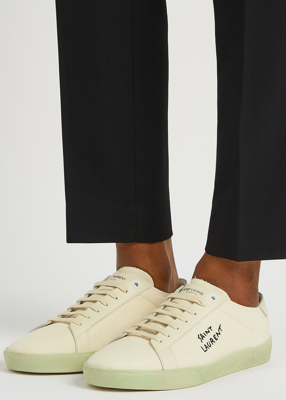 Saint Laurent Court Off-white Canvas Sneakers, Sneakers, Off-white
