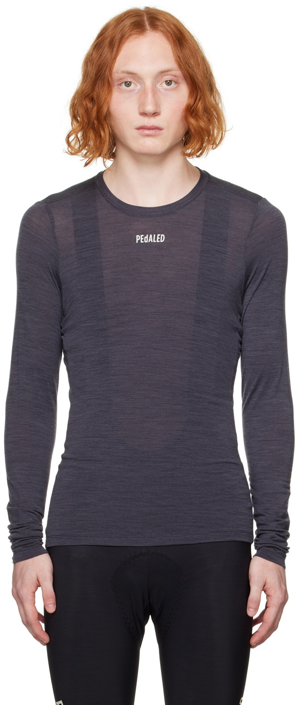 PEdALED Navy Crewneck Long Sleeve T-Shirt