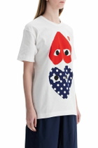 COMME DES GARCONS PLAY unisex t-shirt in white cotton with graphic heart White