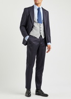 Eton Blue Piqué Cotton Oxford Shirt