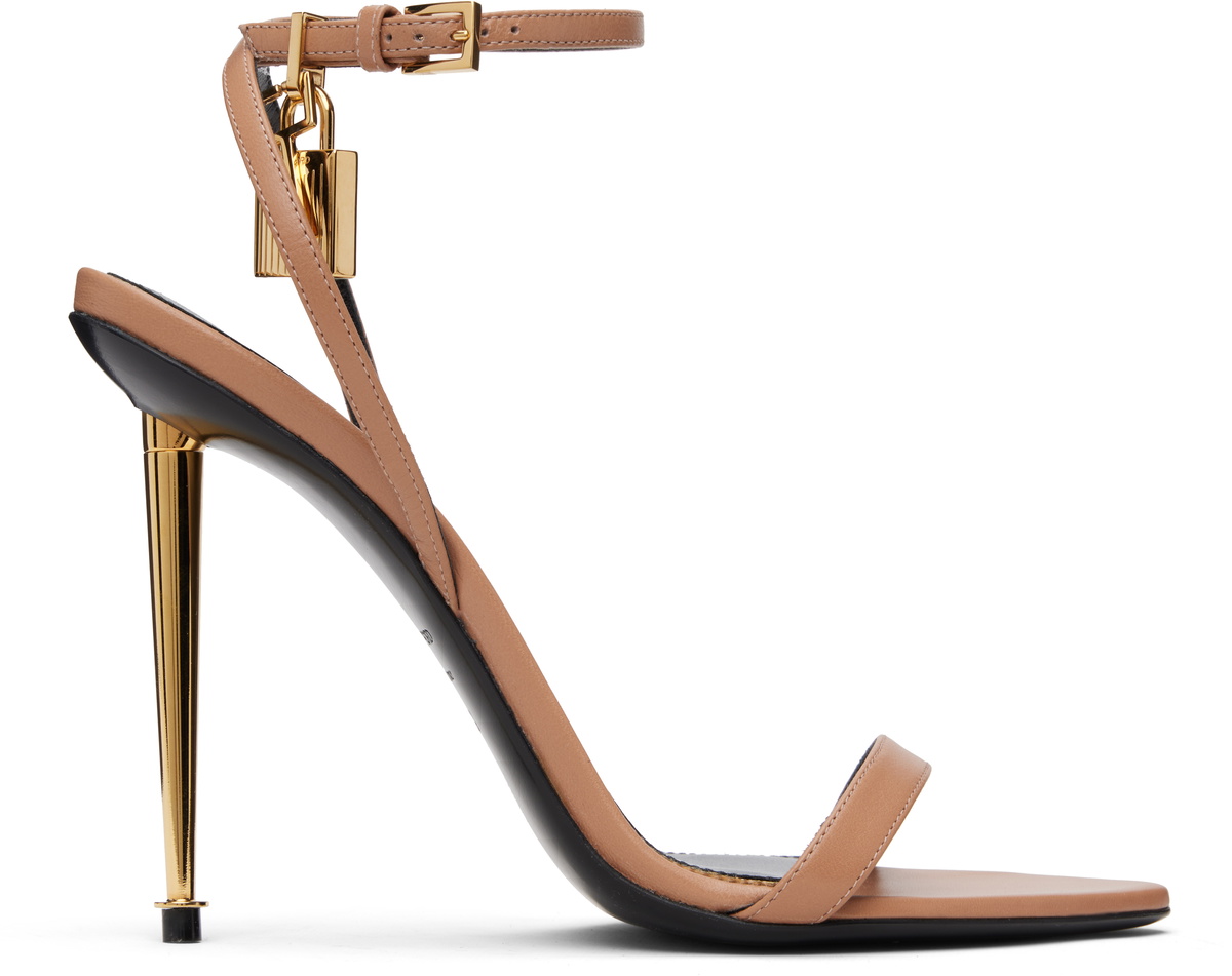 Tom Ford 85mm Crocco Black Gold Heeled Shoes TOM FORD