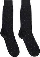 Ferragamo Gray Medium Gancini Jacquard Socks