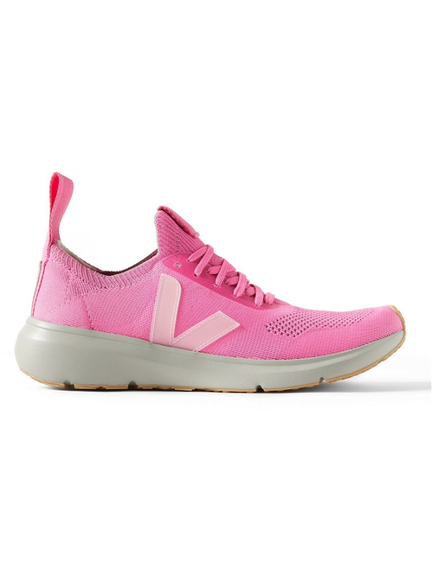 Photo: RICK OWENS - Veja Rubber-Trimmed Stretch-Knit Sneakers - Pink