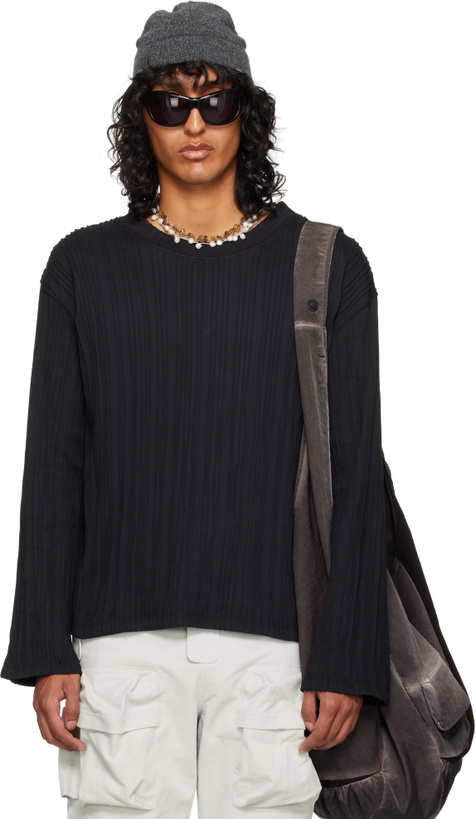 Photo: Tondolo Black Cotton Jersey Oversized T-shirt
