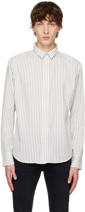 Photo: rag & bone White Fit 2 Stripe Shirt