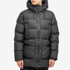 Rains Men's Alta Long Puffer Cargo Jacket in Black