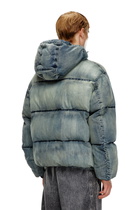 Diesel Puffer jacket in treated denim - Winter Jackets Mens in Blue