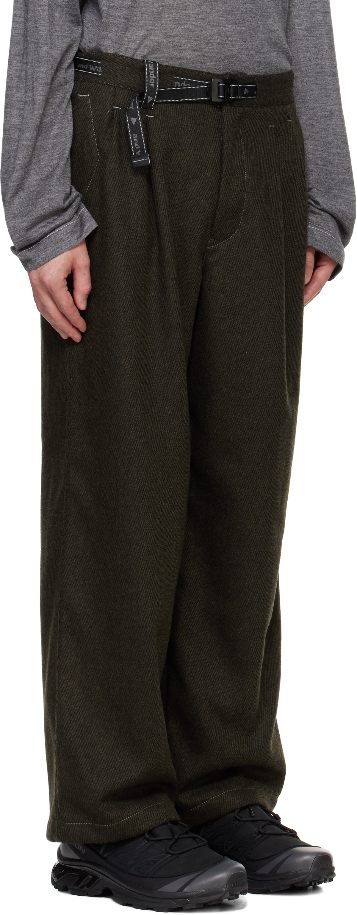 and wander Black Oversized Cargo Pants