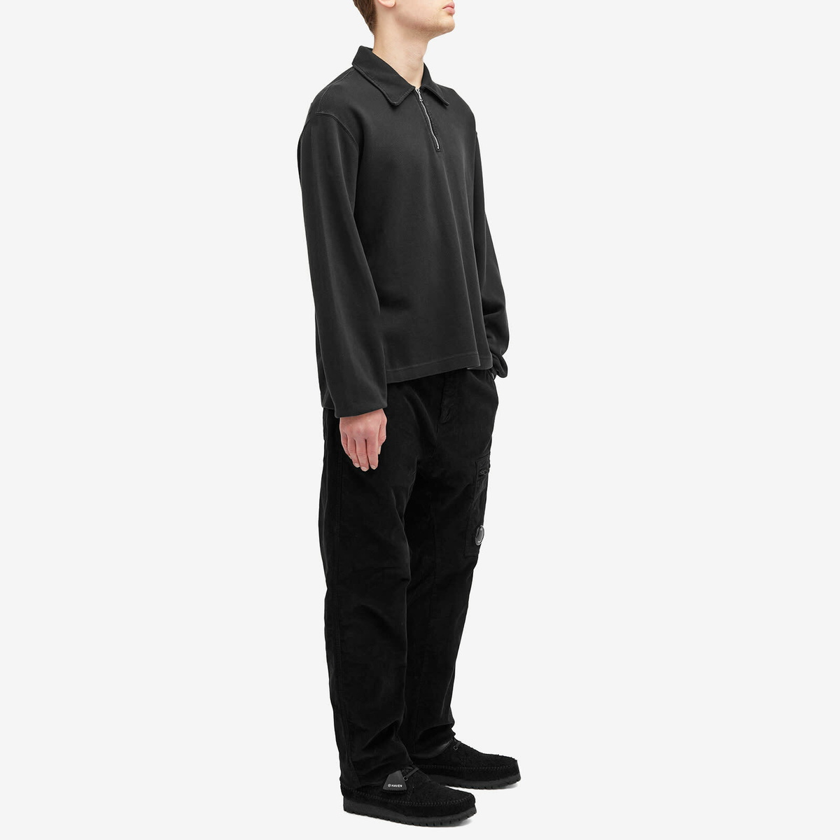 C.P. Company Men's Corduroy Lens Cargo Pants in Black C.P.