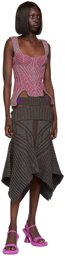 Paolina Russo Pink & Gray Warrior Corset Tank Top