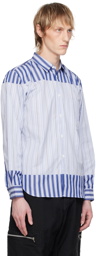 Comme des Garçons Homme Deux White & Blue Striped Shirt