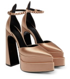 Versace - Aevitas Pointy satin platform pumps