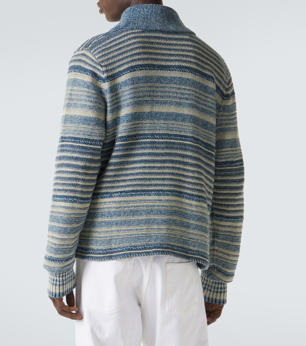 RRL Striped cotton and linen cardigan