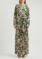 Forte_forte Printed Hammered Satin Maxi Dress Multicoloured