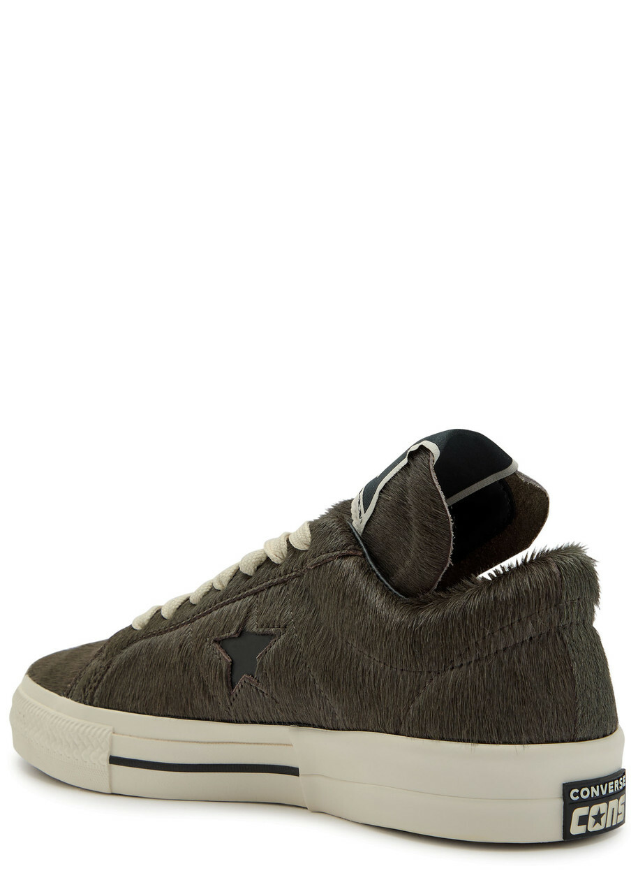Rick Owens X Converse Dkshdw Calf-hair Sneakers Grey