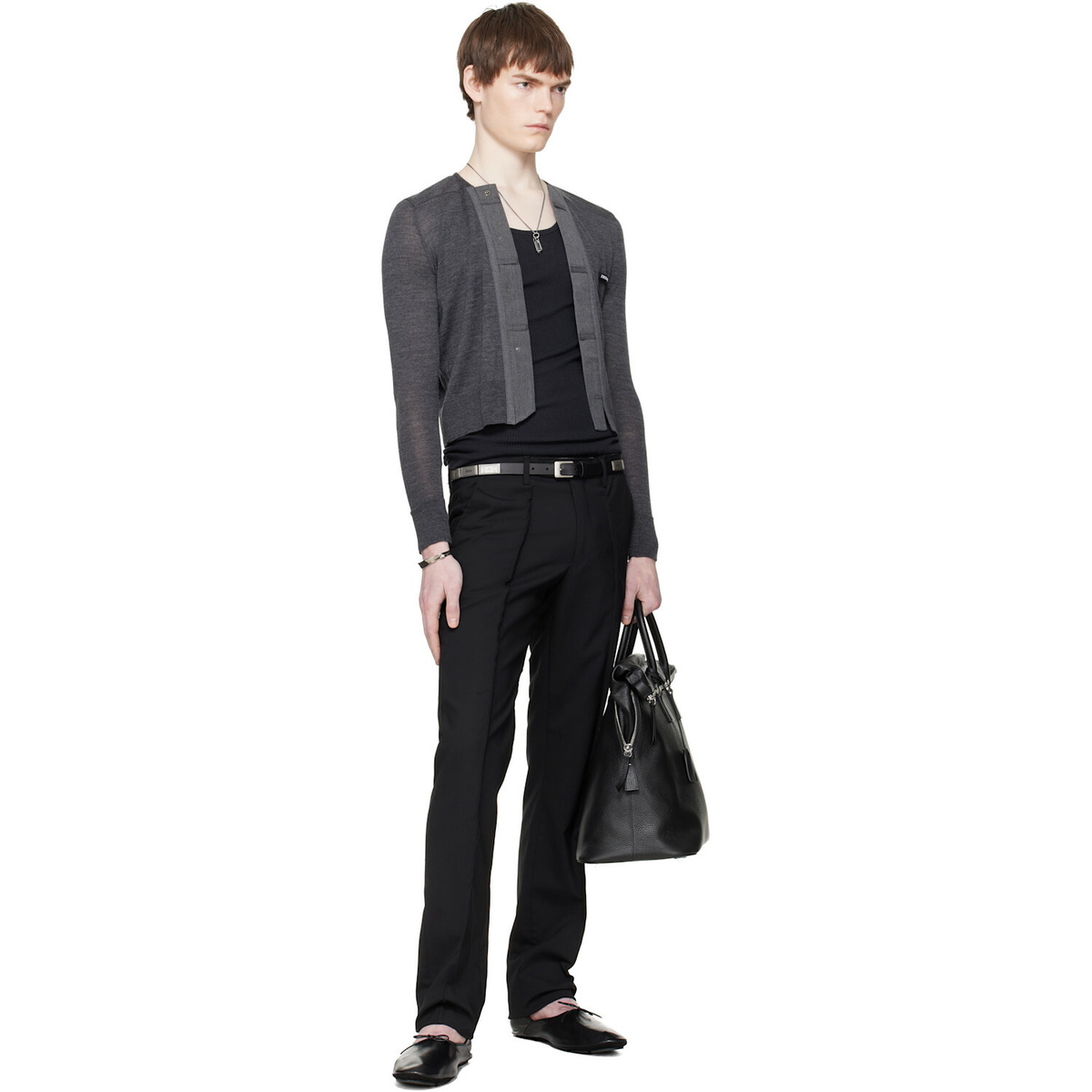 HODAKOVA Gray Knitted Long Sleeve Cardigan