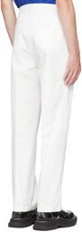 Alexander McQueen White Gabardine Paneled Cropped Trousers