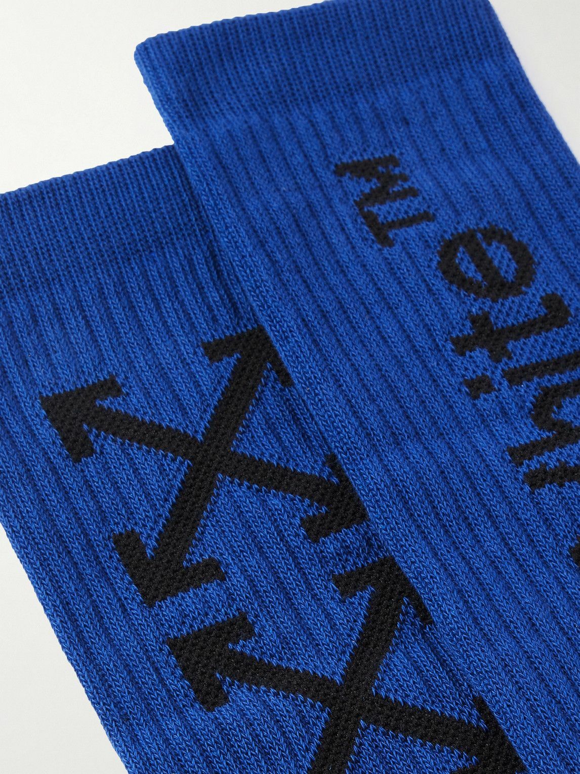 Off-White - Logo-Jacquard Ribbed Cotton-Blend Socks Off-White