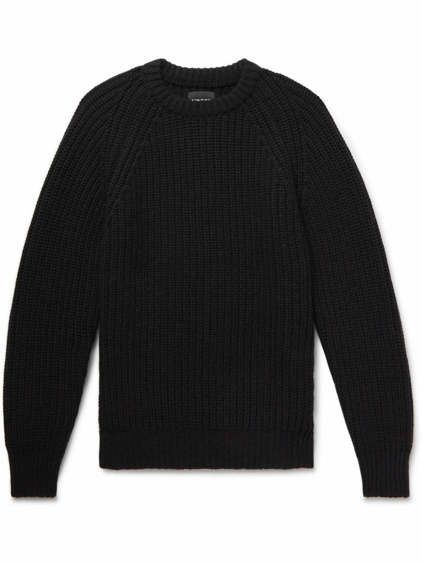 Photo: Howlin' - Mystical Adventure Ribbed Shetland Wool Sweater - Black