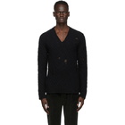 Dolce and Gabbana Black Wool Distressed Sweater