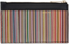 Paul Smith Black Signature Stripe Card Holder