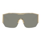 Versace Gold and Grey Mirror Shield Sunglasses