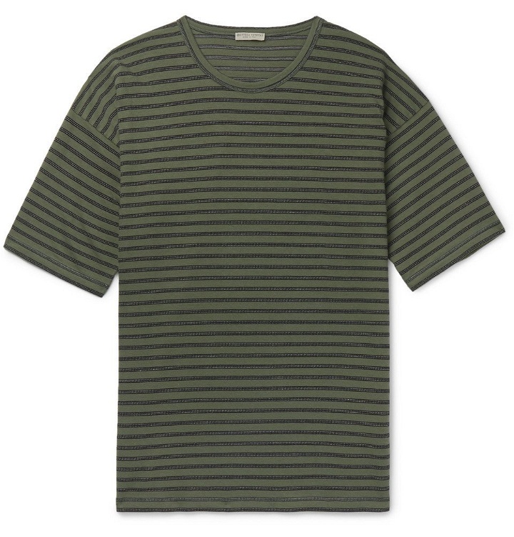 Photo: Bottega Veneta - Striped Cotton-Jersey T-Shirt - Green