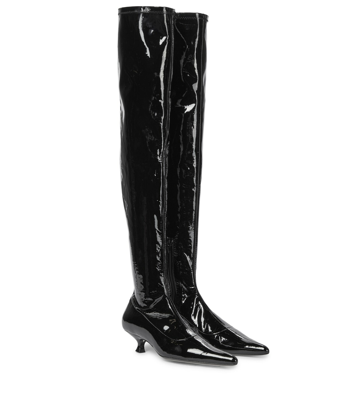 Khaite - Volos patent leather over-the-knee boots