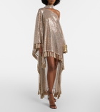 Taller Marmo Trebbia asymmetric sequined mesh kaftan